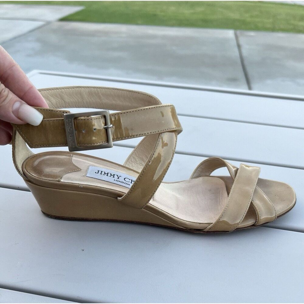 Jimmy Choo Tan Wedge Sandals